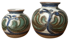 Mid-Century Modern Danish Studio Pottery Cactus Series Ball Vases from Søholm, 1960s, Set of 2