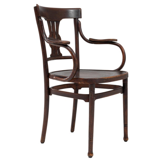 20th Century Austrian Bentwood Armchair With Lyre Back Detail For Sale - Image 15 of 18