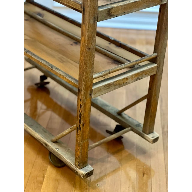 19th Century Industrial Rolling Shoe Rack | Chairish