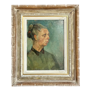 Vintage Boho Original Oil Portrait