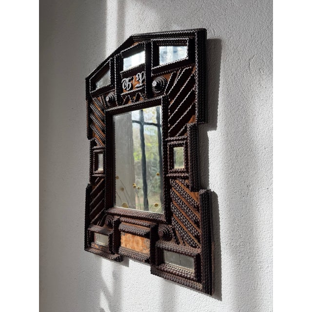 Antique Tramp Art Mirror, 1890s For Sale - Image 13 of 18