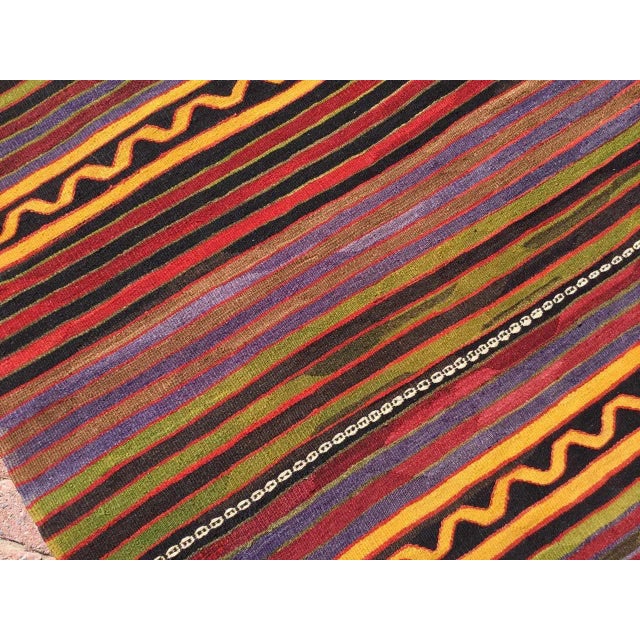 Vintage Striped Turkish Kilim Rug, 115" X 64" For Sale In Raleigh - Image 6 of 11