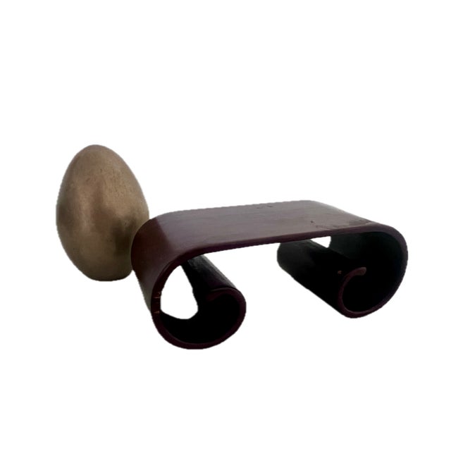 Small Vintage Chinese Scroll Style Brown Rosewood Display Stand For Sale - Image 4 of 6