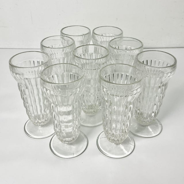 1940s Hollywood Regency Boho Chic Glass Dessert Parfait Cups - Set of 9.. For Sale - Image 4 of 10