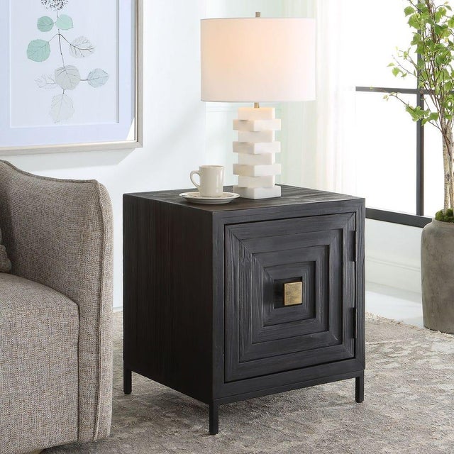 Black Geometric Cabinet For Sale - Image 4 of 9