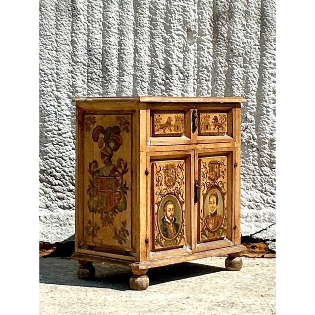 Vintage Italian 19th Century Hand Painted Cabinet For Sale In West Palm - Image 6 of 7