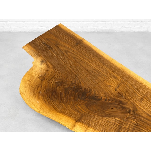 Extra Long Sculptural Live Edge Wood Bench or Long Coffee Table Hairpin Legs For Sale - Image 11 of 12