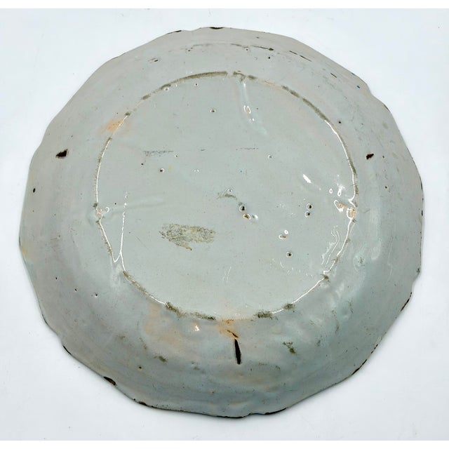 Antique 18th Century French Faience Floral Plate For Sale In Houston - Image 6 of 7