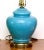 Cornflower Blue Vintage Teal and Brass Lamp For Sale - Image 8 of 8