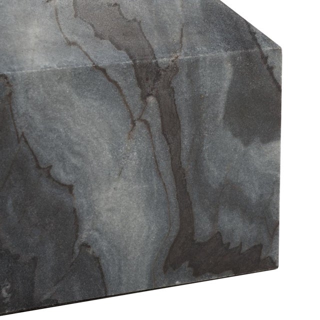 Early 21st Century Sumer Marble Drink Table in Grey Marble / Black For Sale - Image 5 of 8
