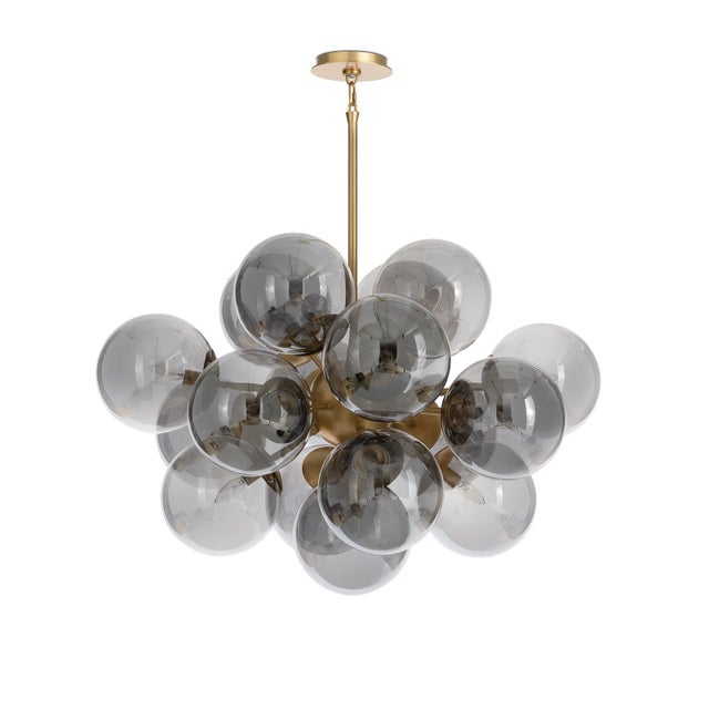 Regina Andrew Shine Globe Chandelier, Natural Brass with Smoke Glass For Sale - Image 4 of 9