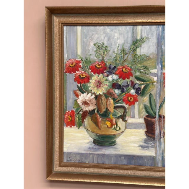 Gerda Tougaard, Flower Still Life, 1960s, Oil on Panel, Framed For Sale - Image 14 of 18