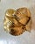 Gorgeous mid century modern leaf cuff gold tone metal.