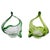 1970s Blown Glass Baskets in Light and Dark Green, Belgium, 1970s, Set of 2 For Sale - Image 5 of 5
