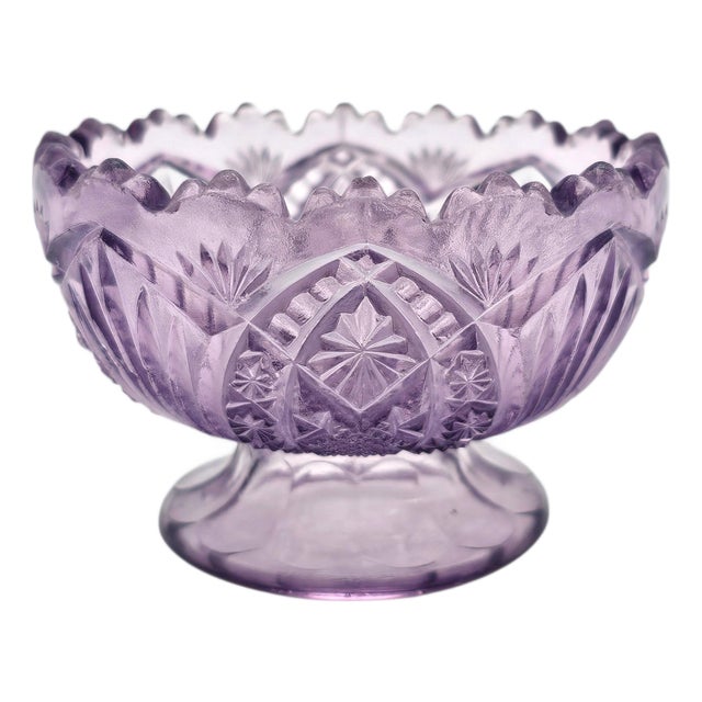 Eapg Sun Purple Salesman Sample Punch Bowl, 3.5" (Bryce Higbee, 1905) For Sale