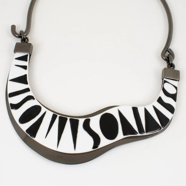 Black Missoni Bi-Color Rigid Collar Necklace, Spring 2014 Collection For Sale - Image 8 of 11