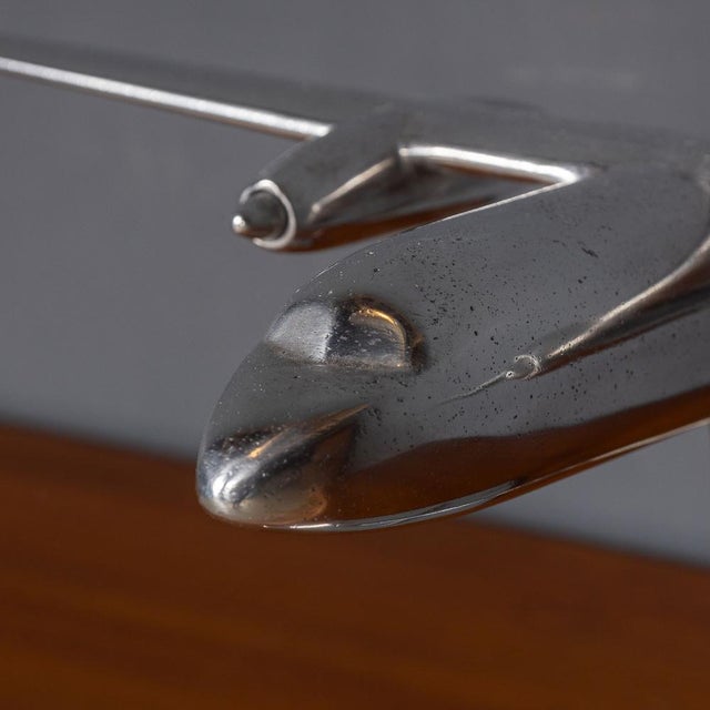 Polished Metal Passenger Plane Model, 1950s For Sale - Image 6 of 16