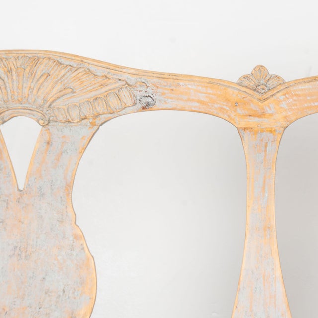 Early 19th Century Early 19th Century Swedish Rococo Painted Pine Bench Settee For Sale - Image 5 of 10