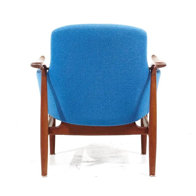Finn Juhl for Niels Vodde Nv-53 Mid Century Blue Chairs - Pair For Sale - Image 9 of 12
