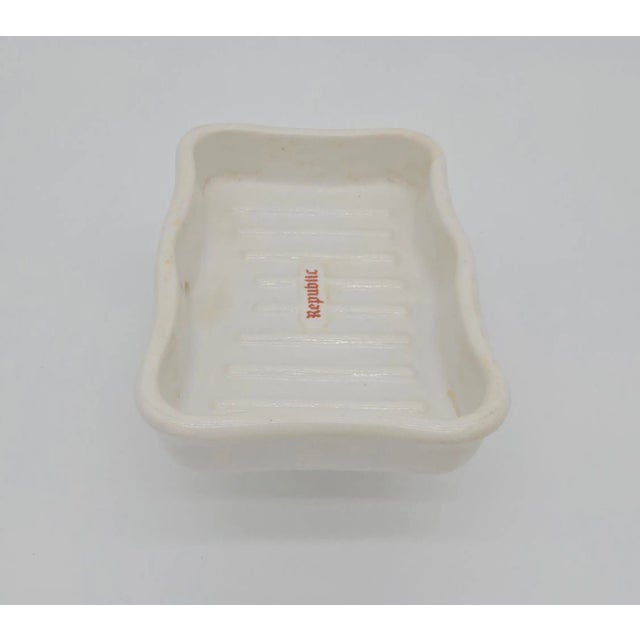 Antique Republic Porcelain White Soap Dish Holder For Sale - Image 4 of 11