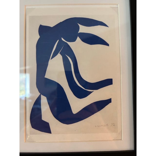 1990s Matisse Postcard Prints From the Blue Nudes Series Circa 1952 Framed Matted Signed in Plate For Sale - Image 5 of 10