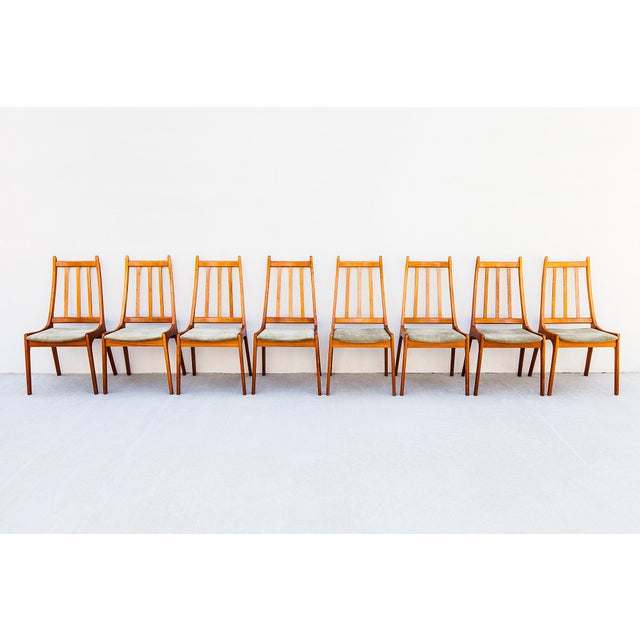 Vintage Danish Modern Mid Century Teak Slat Back Dining Chairs For Sale - Image 15 of 15