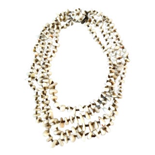Vintage Abalone Shell and Glass Beaded Multi Strand Necklace For Sale