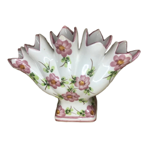 Vintage Jay Willfred Div Andrea Sadek Portugal Hand Painted 5 Finger Floral Footed Vase