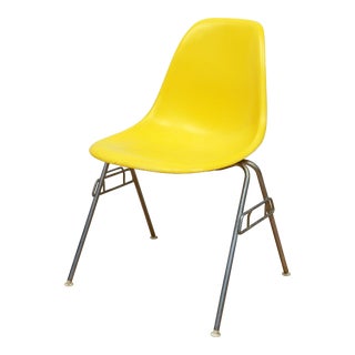 Eames for Herman Miller Yellow Dss Fiberglass Chair 1950s Signed For Sale