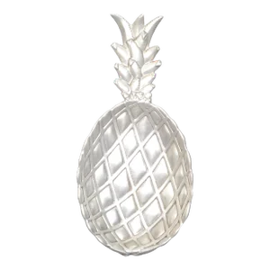 Arthur Court Vintage Cast & Hammered Aluminum Tropical Chip and Dip Platter Pineapple Pattern