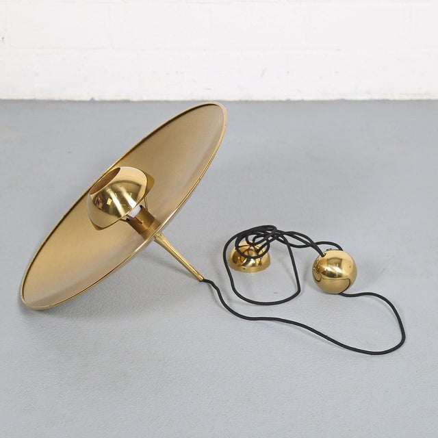 Onos 55 Pendant Lamp with Counterweight in Polished Brass by Florian Schulz, 1970s For Sale - Image 12 of 12