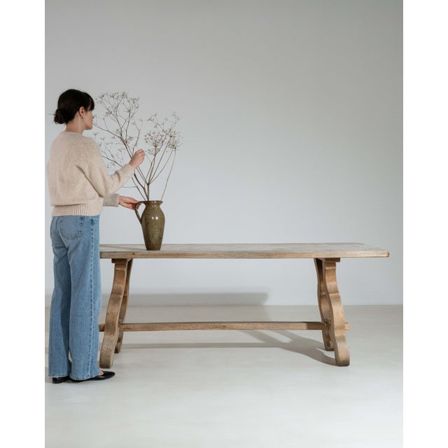 Oak Harp Dining Table France 1970s For Sale - Image 14 of 14
