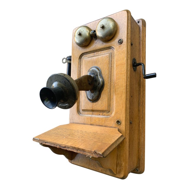 Antique 1900s Wooden Wall Phone Chairish