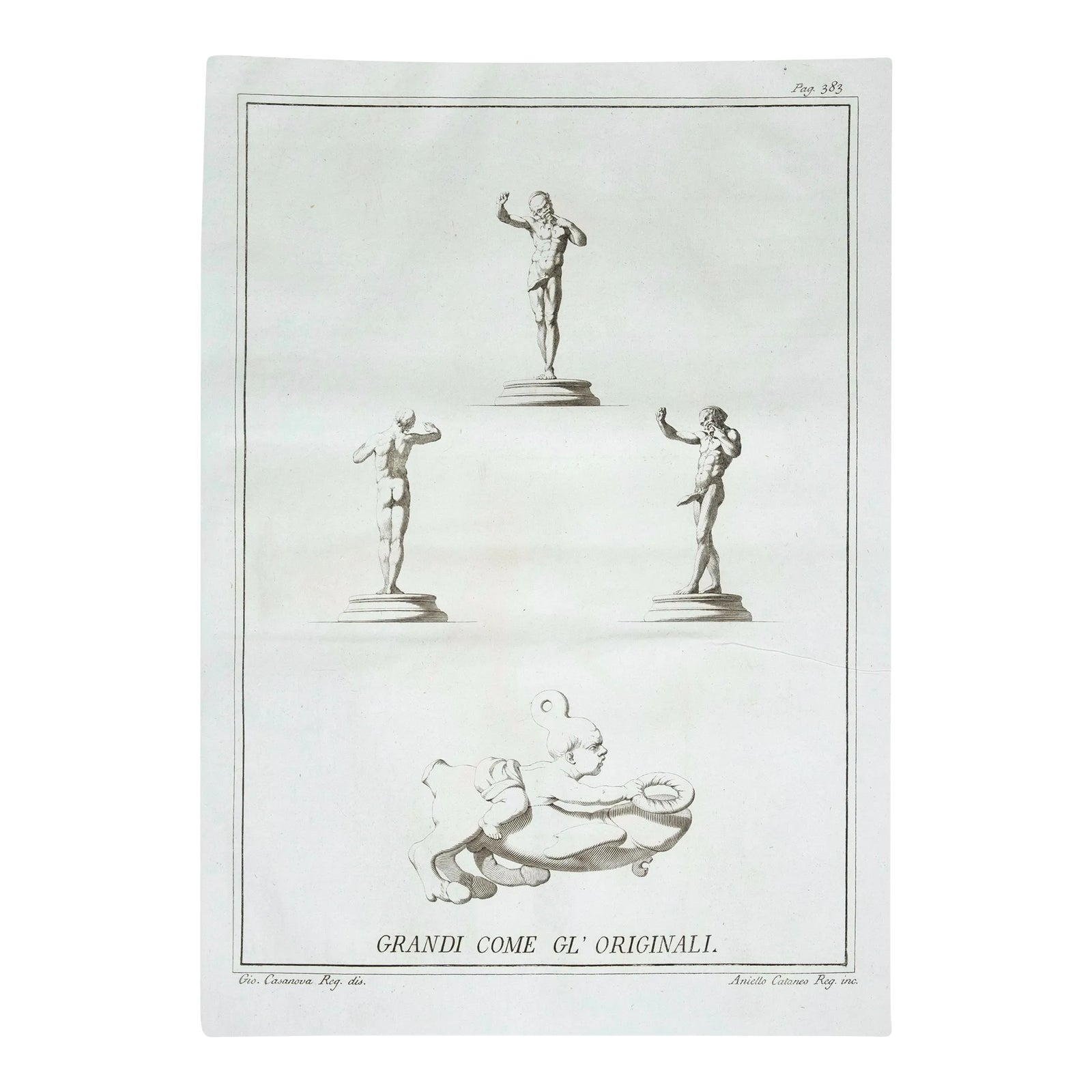 Phallus Fascinum in Ancient Roman Religion, 18th-Century, Original ...