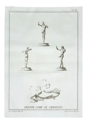 Phallus Fascinum in Ancient Roman Religion, 18th-Century, Original Etching