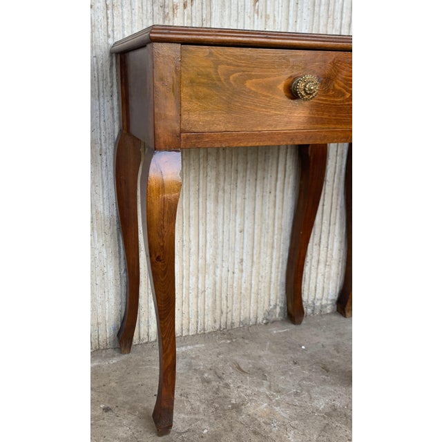 Brown 20th French Louis XV Style Walnut Bedside Tables - a Pair For Sale - Image 8 of 10