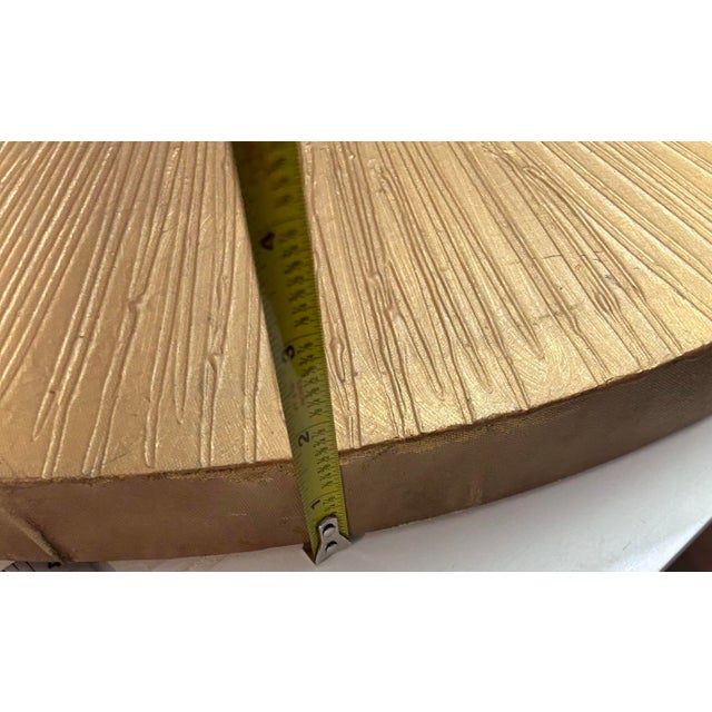 Wood Gold Ribbed Sun Burst Wall Art For Sale - Image 7 of 8