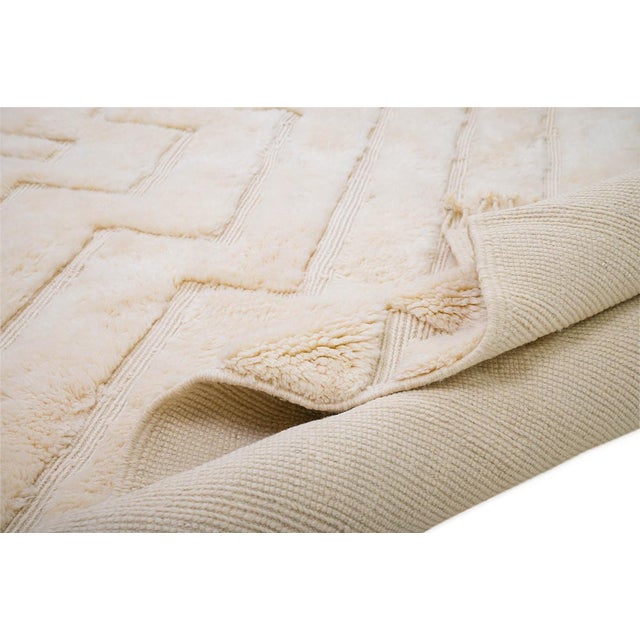 Beige Hand-Knotted Wool Rug by Azele Studio For Sale - Image 8 of 12