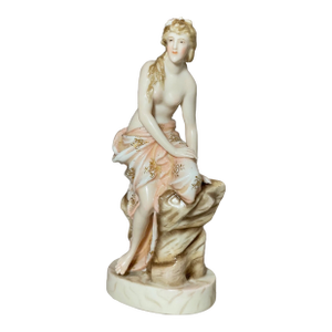 Antique Handmade Von Schierholz German Porcelain Lady Woman Figurine Statue