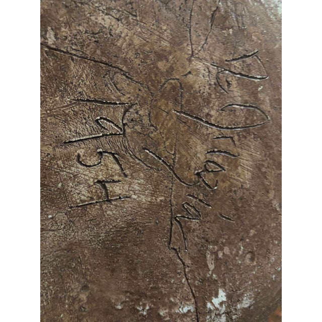 Mid 20th Century Ted DeGrazia Tucson Ceramic Turquoise Glaze Plate For Sale - Image 4 of 10