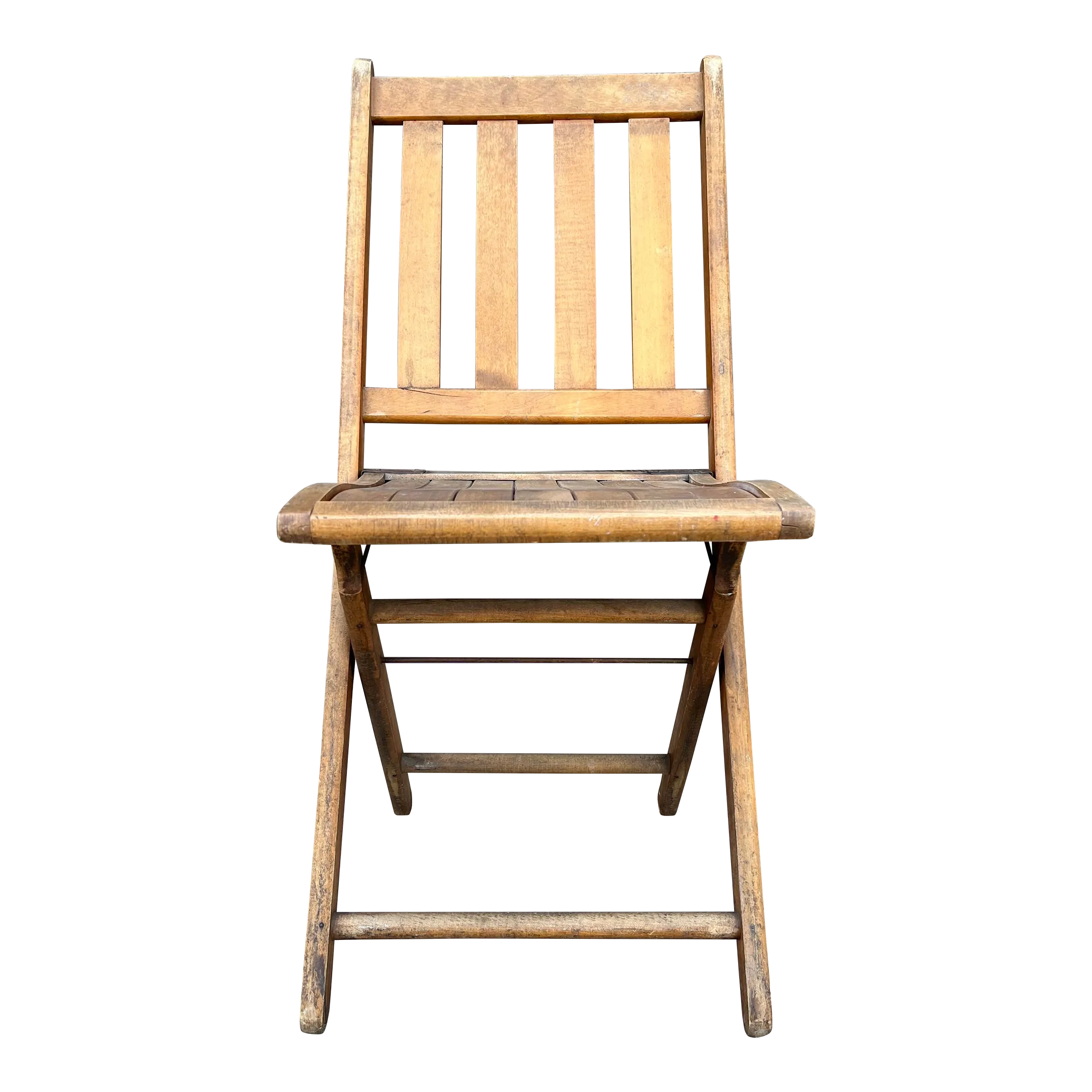Mid 20th Century Antique Wooden Folding Chair | Chairish
