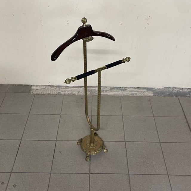 Brass and Wood Valet Stand from Maison Jansen, 1950s For Sale - Image 3 of 10
