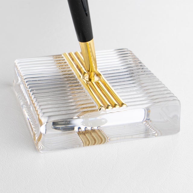 Transparent Christian Dior Paris Crystal Desk Accessory Pen Holder For Sale - Image 8 of 16