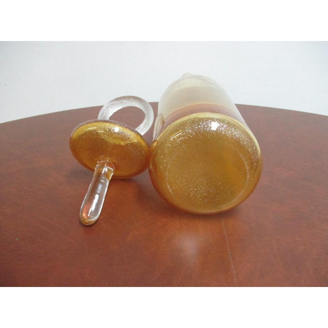 Transparent Global Views Italy Post Modern Glass Blown Vase Bottle Italian For Sale - Image 8 of 8