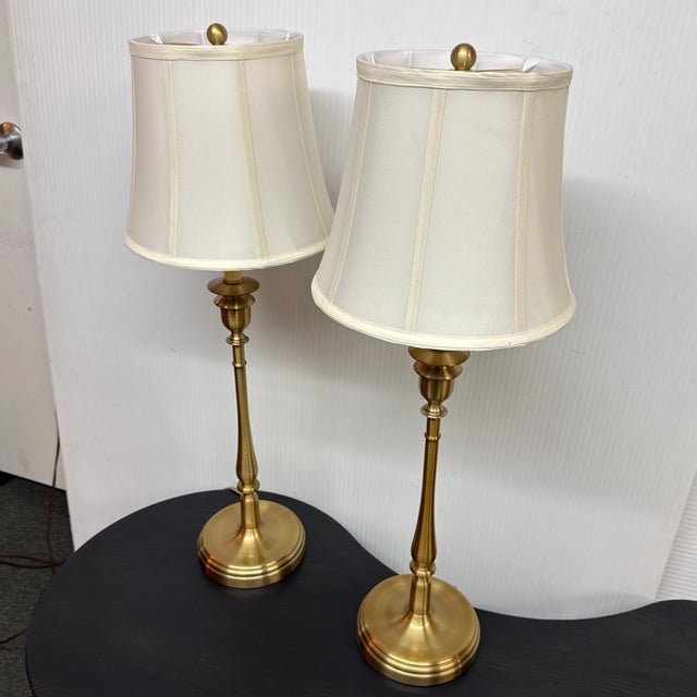Design Plus Gallery presents a Pair of Darien Candlestick Table Lamps from Ralph Lauren Home Each modern piece is designed...