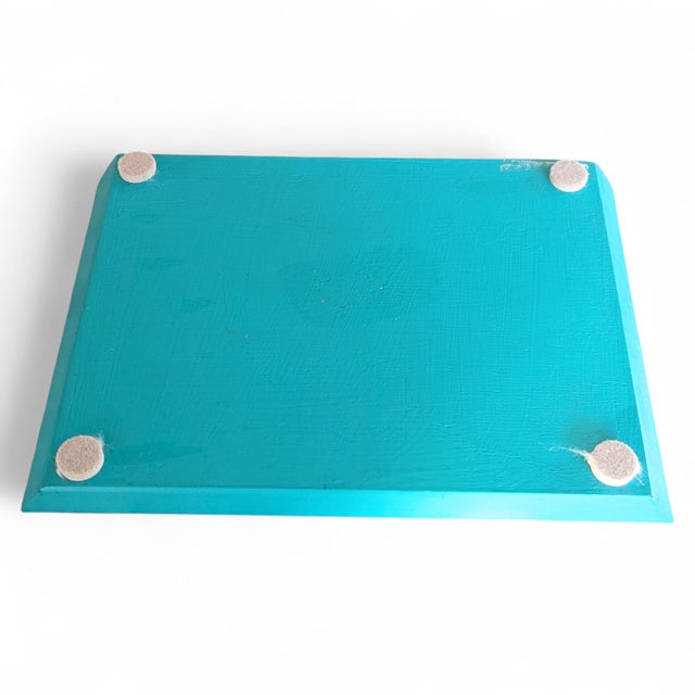 Original Hand Painted Folk Art Style Tray For Sale - Image 9 of 17