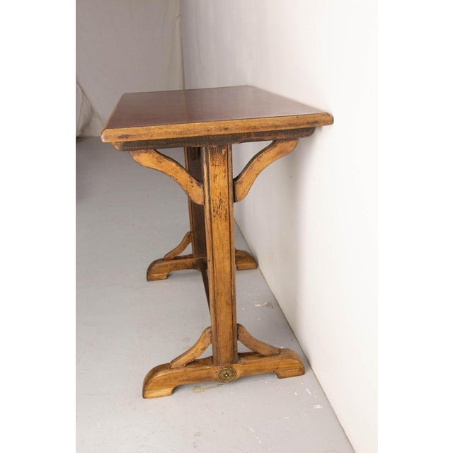 Metal French Paris Bistro Table in Beech, 1890s For Sale - Image 7 of 14
