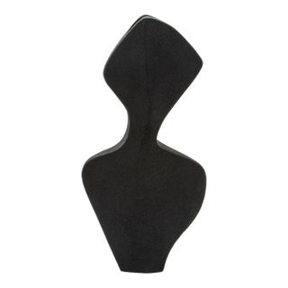 Modern Sculptural Vase in Black Shagreen by R&y Augousti For Sale