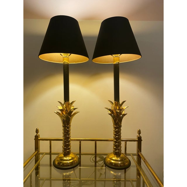 Hollywood Regency Mid 20th Century Frederick Cooper Hollywood Regency Palm Tree Table Lamps - a Pair For Sale - Image 3 of 11