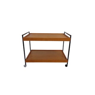 Minimalist Rollable Teak Serving Cart, 1960s For Sale